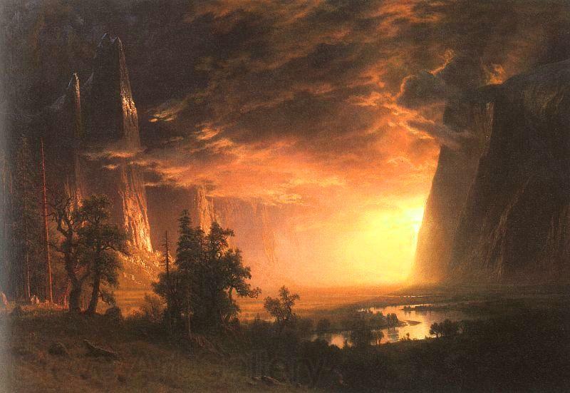 Albert Bierstadt Sunset in the Yosemite Valley Norge oil painting art